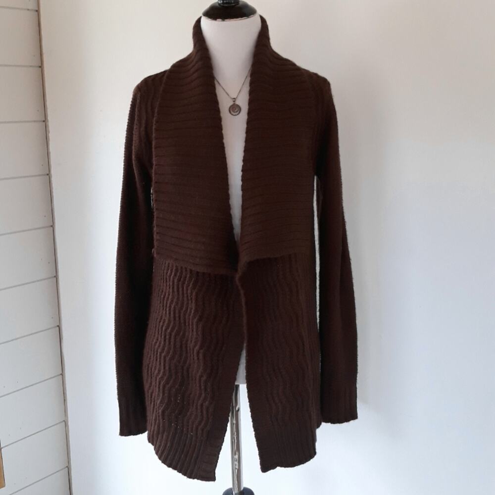Merona cable knit brown sweater cardigan